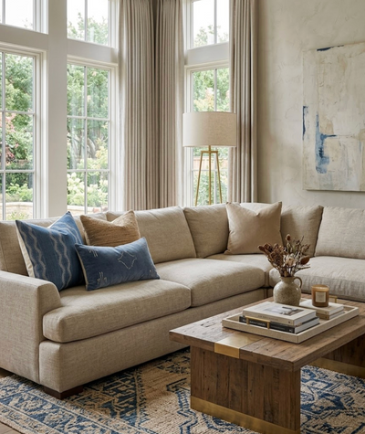 Zanzibar Pillow Cover in Indigo Blue, Peter Dunham Textiles