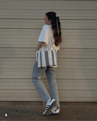 Zebra Medium Woven Resort Crossbody Bag by Tin Marin Brand - product image 6 for Resin Society