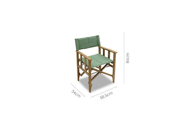 Zircon Teak Director Chair ‚Äì Piquant Green - 1 Piece by LifestyleGarden US - product image 10 for Resin Society