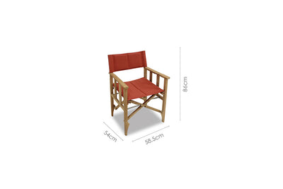 Zircon Teak Director Chair ‚Äì Red - 1 Piece by LifestyleGarden US - product image 3 for Resin Society