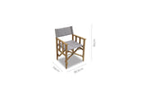 Zircon Teak Director Chair ‚Äì Vintage Khaki - 1 Piece by LifestyleGarden US - product image 3 for Resin Society