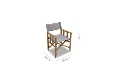 Zircon Teak Director Chair ‚Äì Vintage Khaki - 1 Piece by LifestyleGarden US - product image 3 for Resin Society