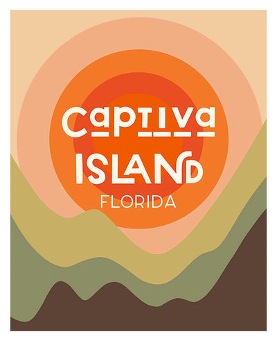 Destination: Captiva Island abstract art print by Alicia Bock, showing blue and beige abstract composition