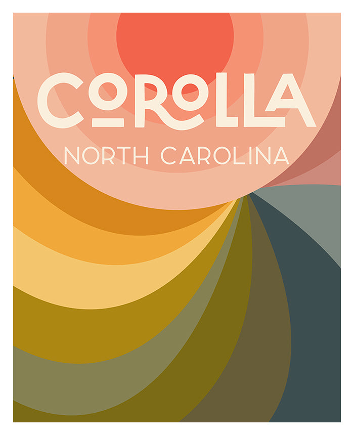 Framed Destination: Corolla Modern Art Print by Alicia Bock in a room