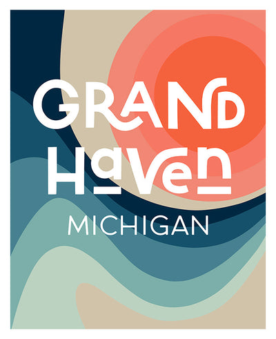 Destination: Grand Haven, Michigan - Modern Art Print