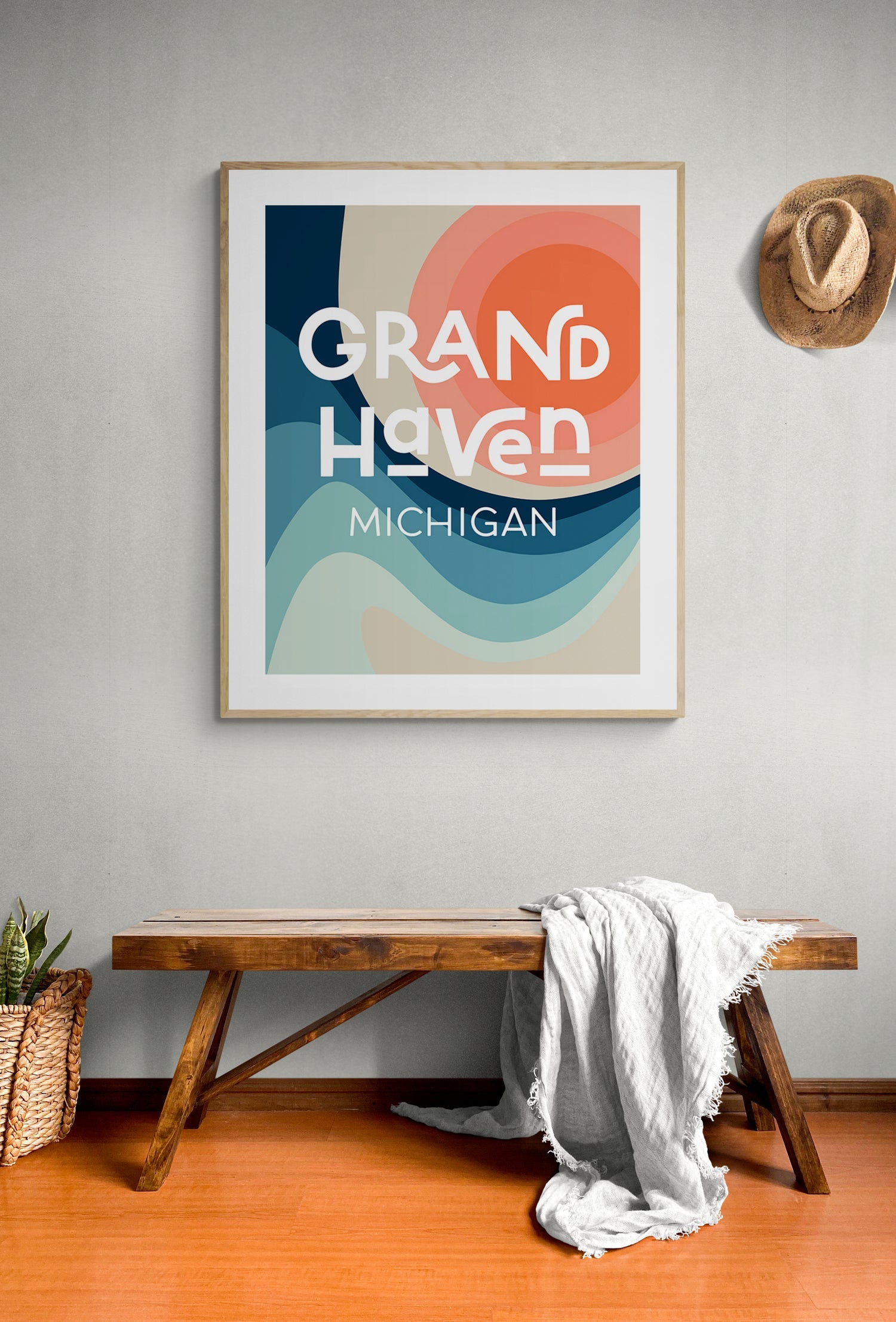 Destination: Grand Haven, Michigan - Modern Art Print
