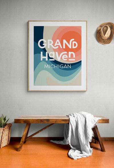 Destination: Grand Haven, Michigan - Modern Art Print