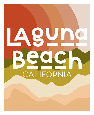 Framed Destination: Laguna Beach, California modern art print on a wall