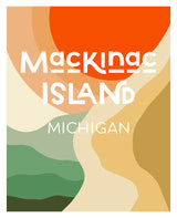 Modern abstract art print titled 'Destination: Mackinac Island Michigan' by Alicia Bock