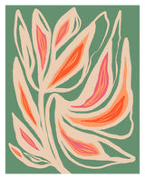 Abstract Art Print featuring sage green floral shapes by Alicia Bock
