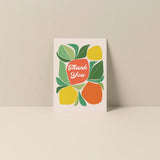 Thank You (Citrus) blank note card featuring citrus artwork and typography