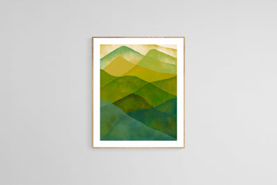 Abstract Fine Art Print - Watercolor Mountain #7