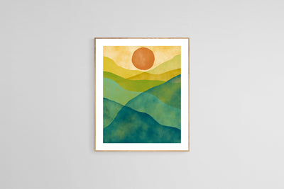 Abstract Fine Art Print - Watercolor Mountain #11