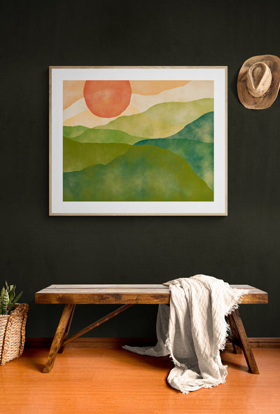 Abstract Fine Art Print - Watercolor Mountain #1