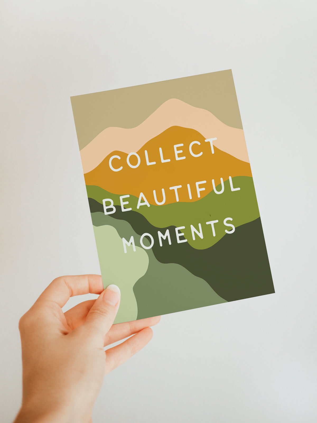 Collect Beautiful Moments Blank Note Card with handwritten message and envelope