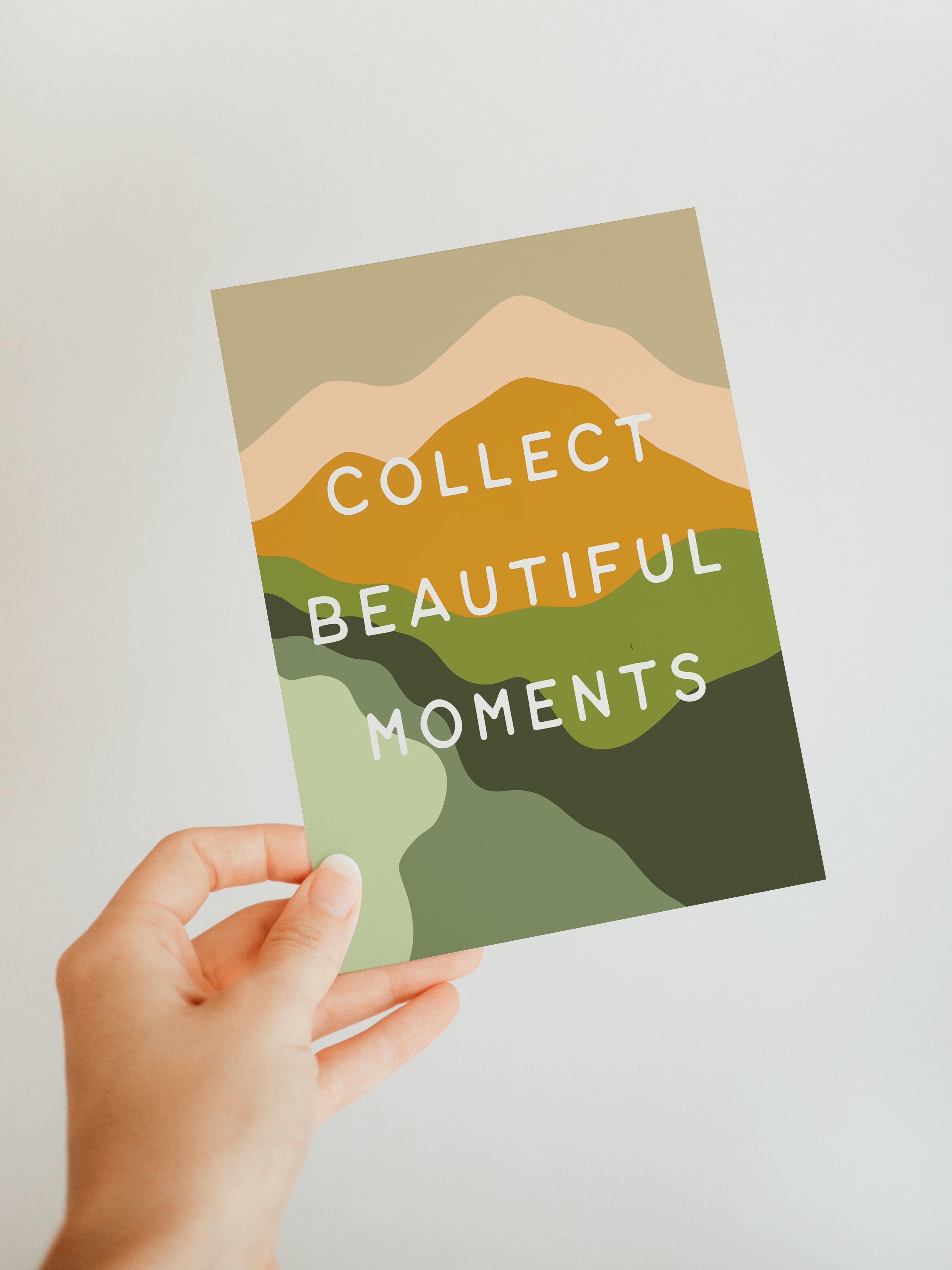 Collect Beautiful Moments Blank Note Card with handwritten message and envelope