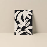 Happy Birthday (Floral) blank greeting card with floral artwork and typography by Alicia Bock