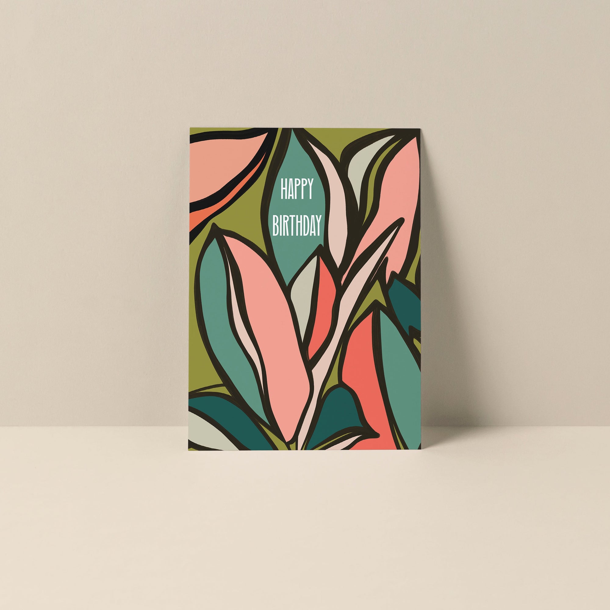 Happy Birthday (Plant) blank notecard featuring artwork and typography by Alicia Bock