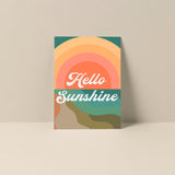 Hello Sunshine blank notecard with original artwork and handwritten typography