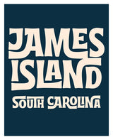 Unframed Destination: James Island modern art print with blue and beige tones on matte fine art paper