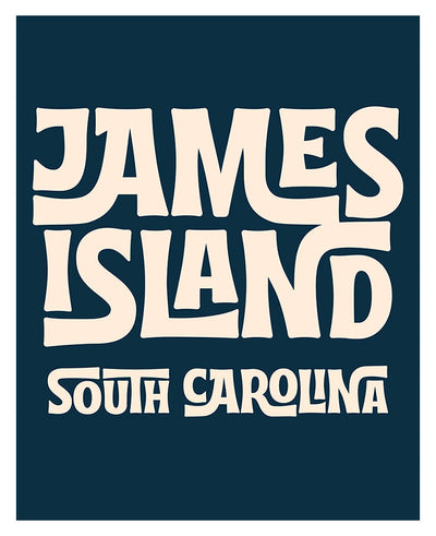 Unframed Destination: James Island modern art print with blue and beige tones on matte fine art paper