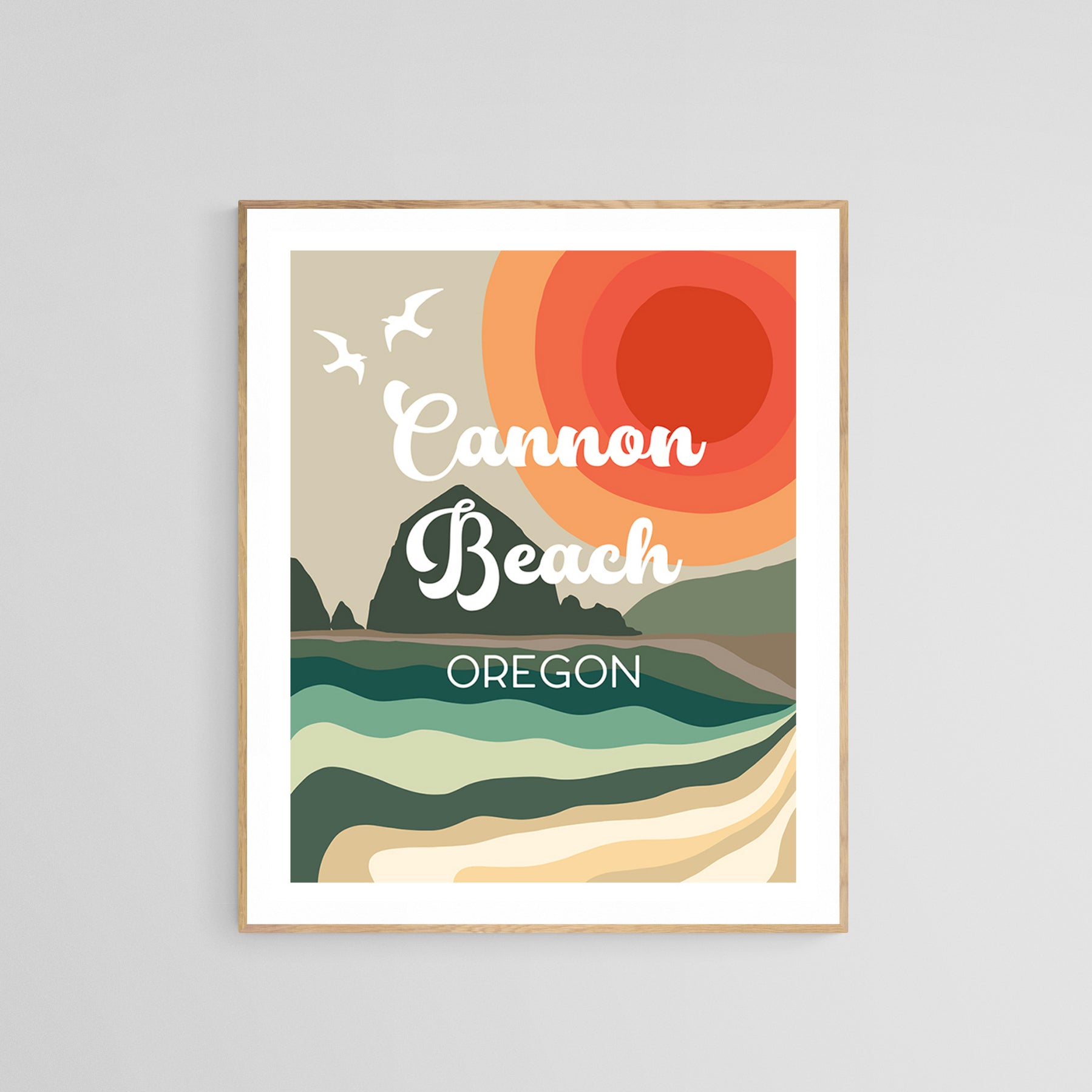 Destination: Cannon Beach, Oregon - Modern Typography Art Print