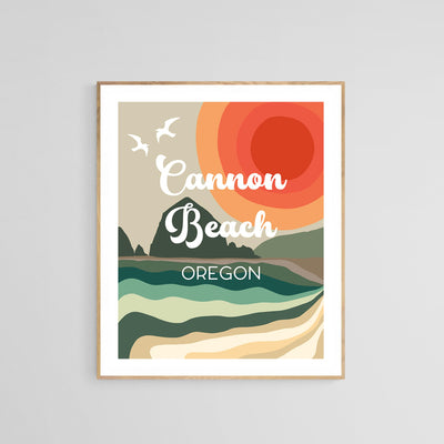 Destination: Cannon Beach, Oregon - Modern Typography Art Print