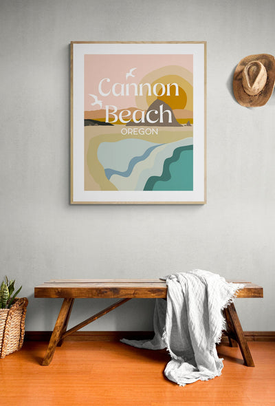 Destination: Cannon Beach, Oregon - Modern Typography Art Print