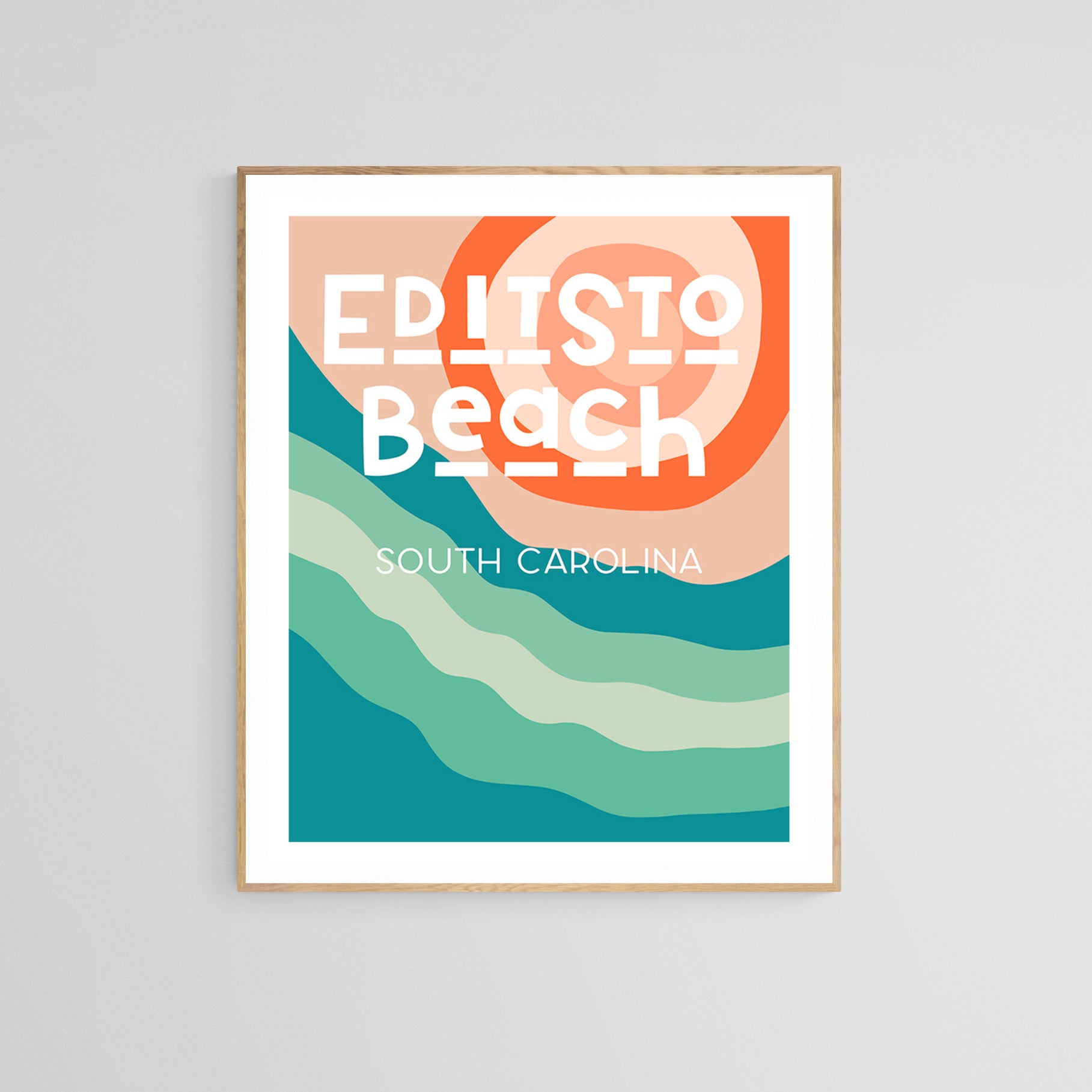 Destination: Edisto Beach, South Carolina - Modern Typography Art Print