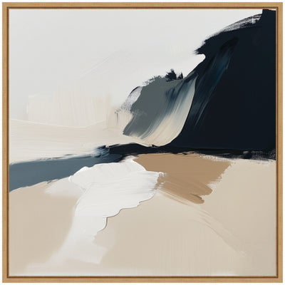 Sylvie Coastal Sand Modern Abstract Landscape II Framed Canvas