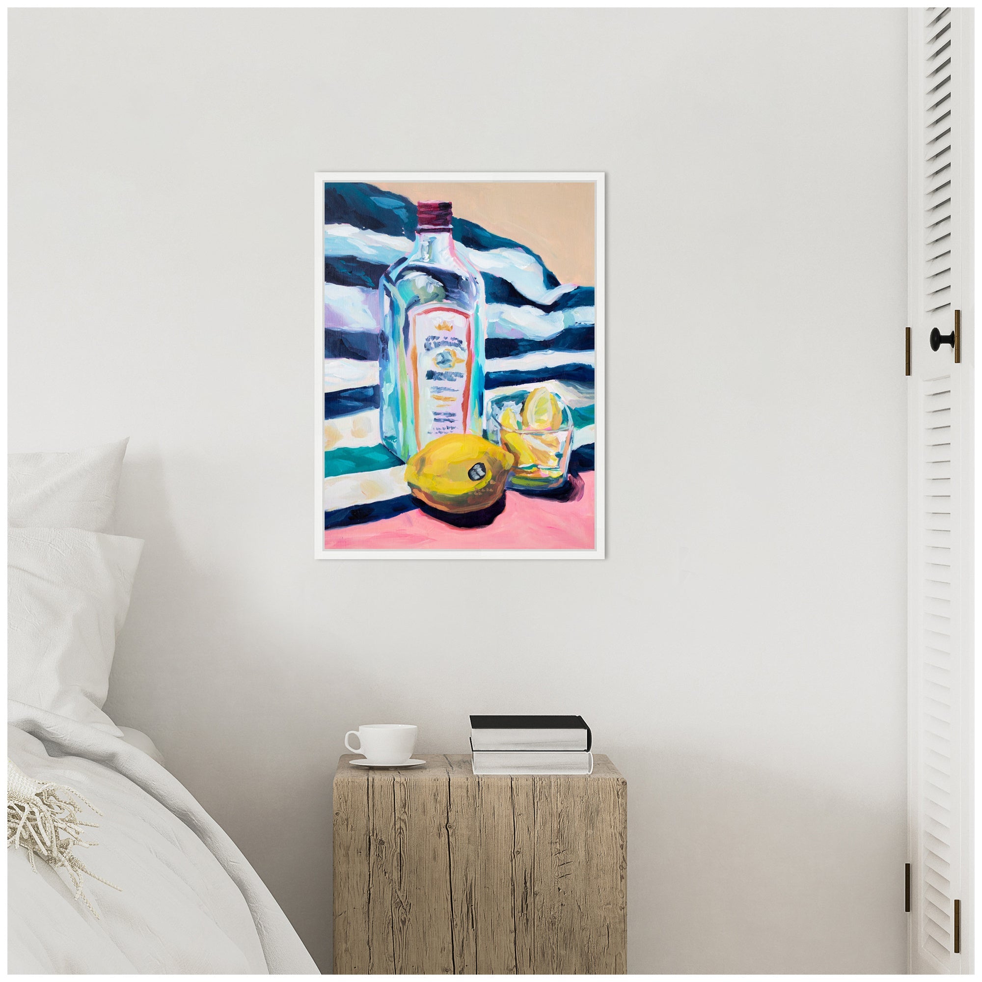 Sylvie Lemons and Gin Framed Canvas by Rachel Christopoulos