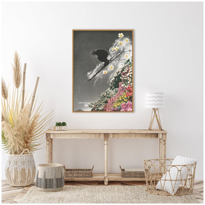 Sylvie Spring Skiing Framed Canvas by Sarah Eisenlohr