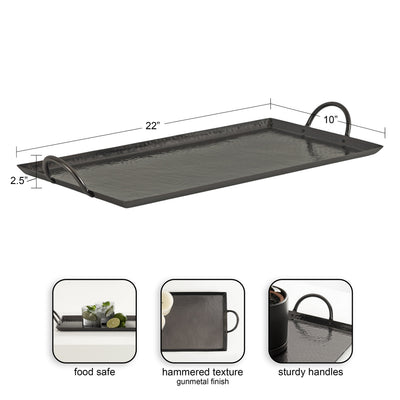 Sanzo Hammered Rectangle Metal Tray