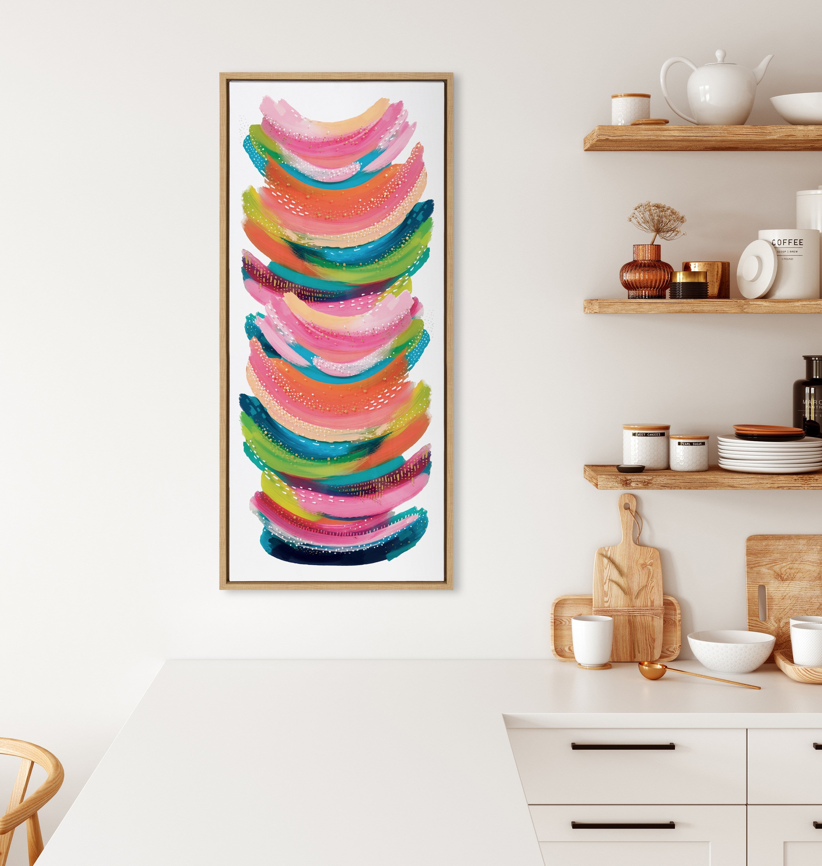 Sylvie Bright Abstract Framed Canvas by kateandlaurel - product image 17 for Resin Society