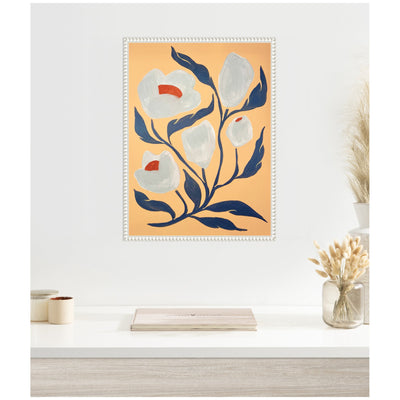 Sylvie Gray Flower Framed Canvas by Emma Daisy