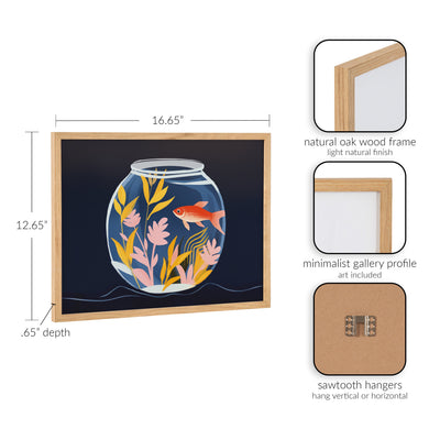 Gallery Pet Goldfish Cute Botanicals Fish Tank Print by The Creative Bunch Studio