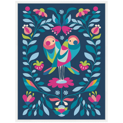 Sylvie Love Birds Framed Canvas by Rachel Lee