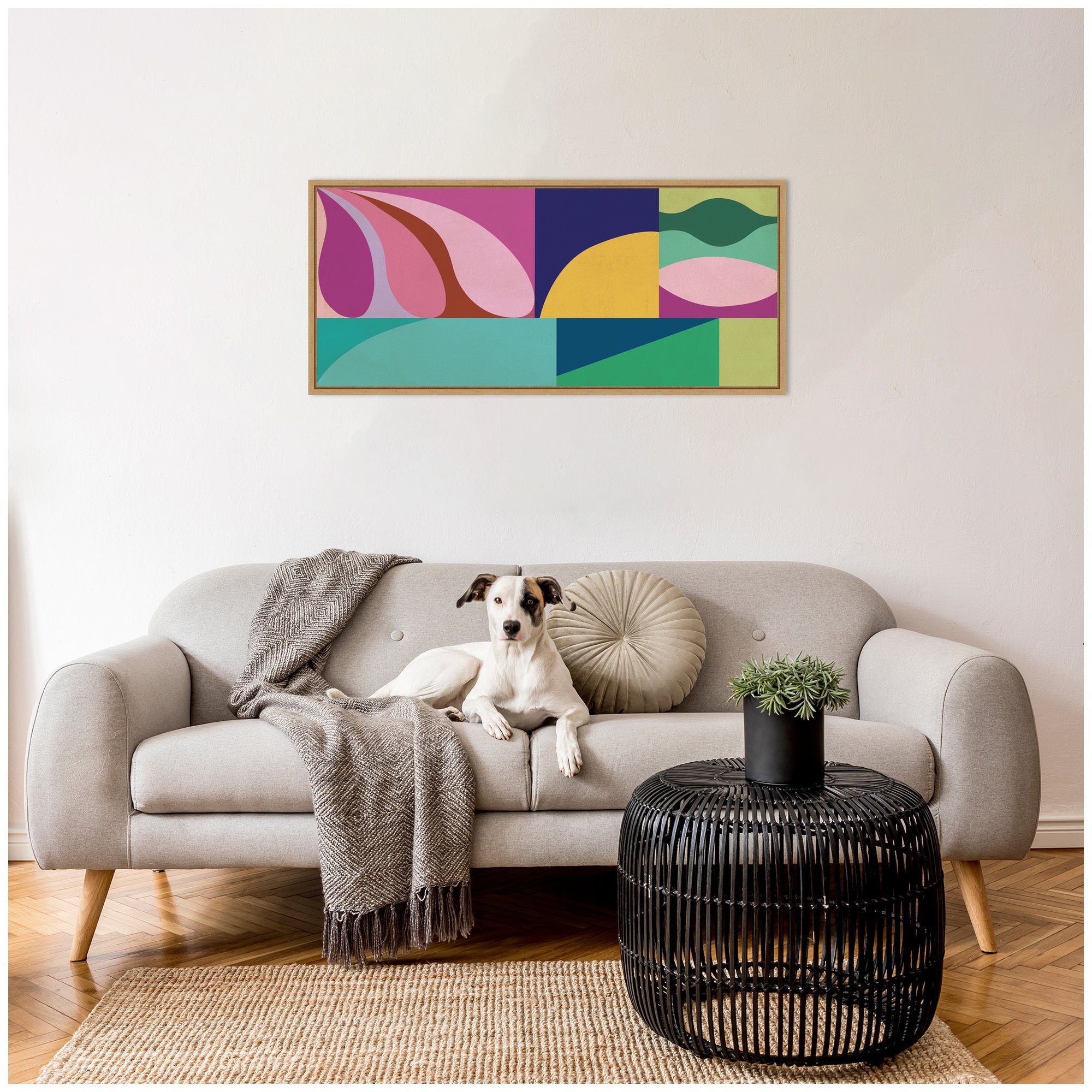 Abstract 02 Panel 1 by Rachel Lee Framed Canvas Wall Art Print