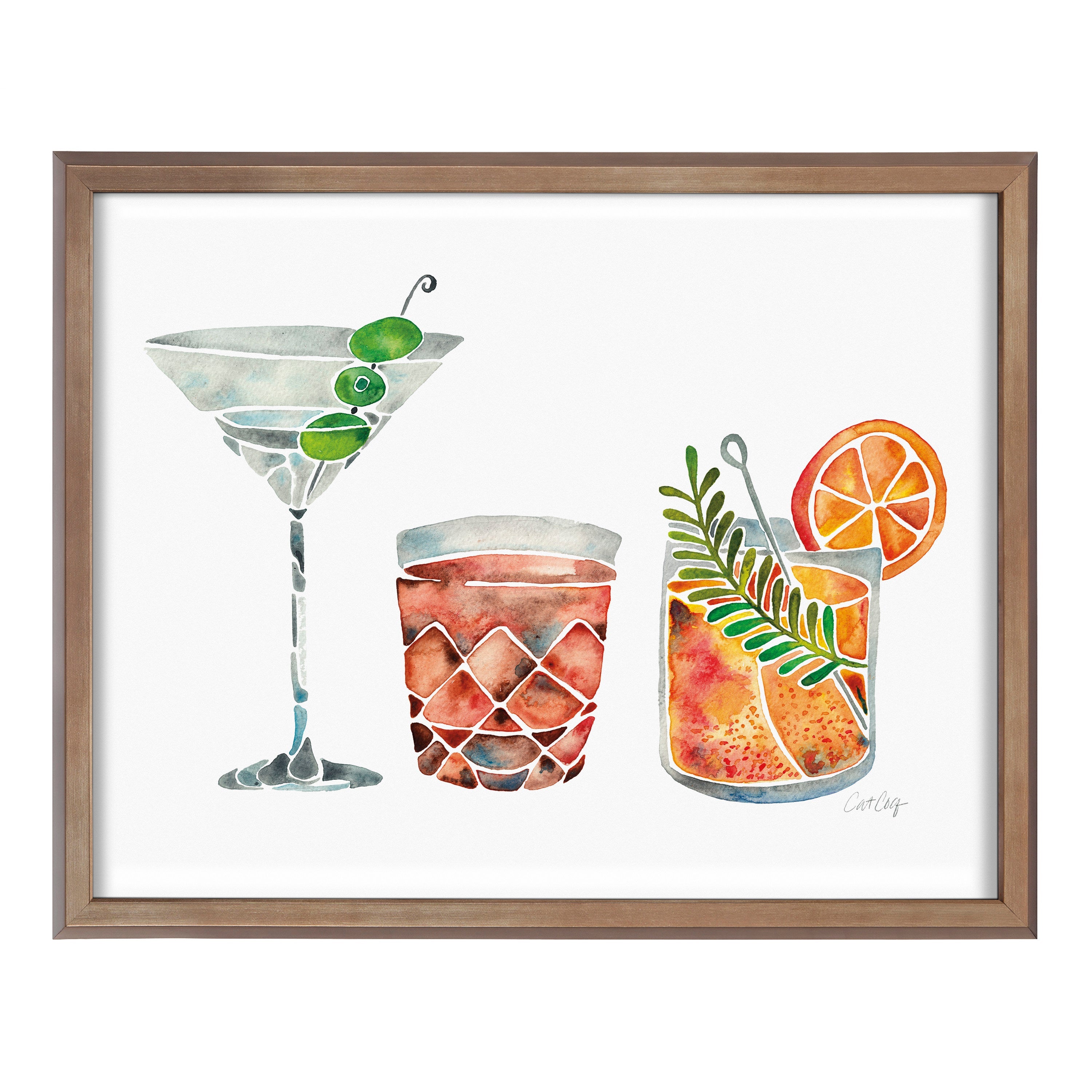 Blake Classic Cocktails Framed Printed Glass by Cat Coquillette by kateandlaurel - product image 2 for Resin Society