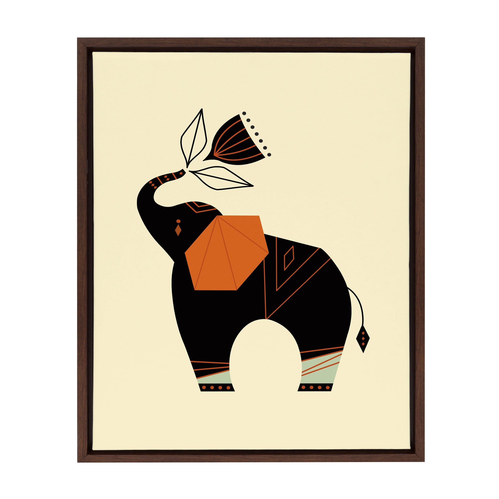 Sylvie Modern Elephant Framed Canvas by kateandlaurel - main product image for Resin Society