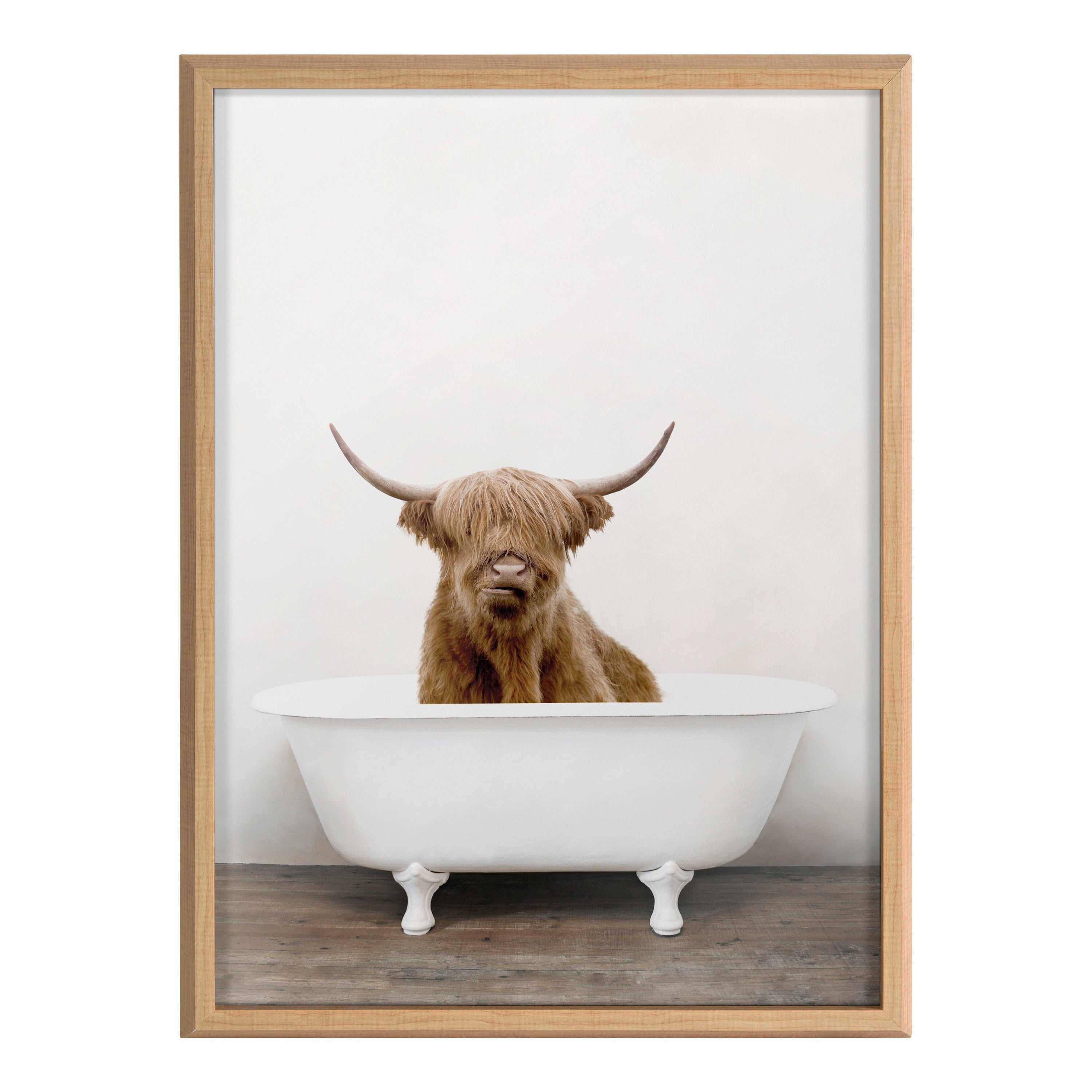 Blake Highland Cow in Tub Color Framed Printed Glass by kateandlaurel - product image 8 for Resin Society