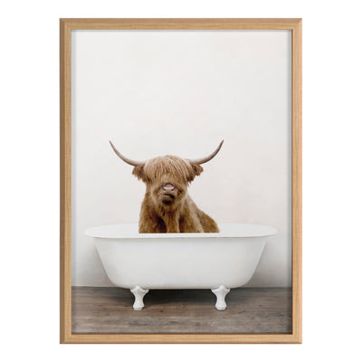 Blake Highland Cow in Tub Color Framed Printed Glass by kateandlaurel - product image 8 for Resin Society