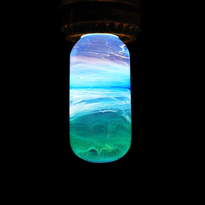 EP Light Prairie Resin LED Bulb handcrafted with eco-friendly resin and wooden base options