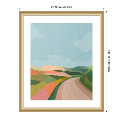 Framed Art Beautiful Landscape with Road by July Art Prints