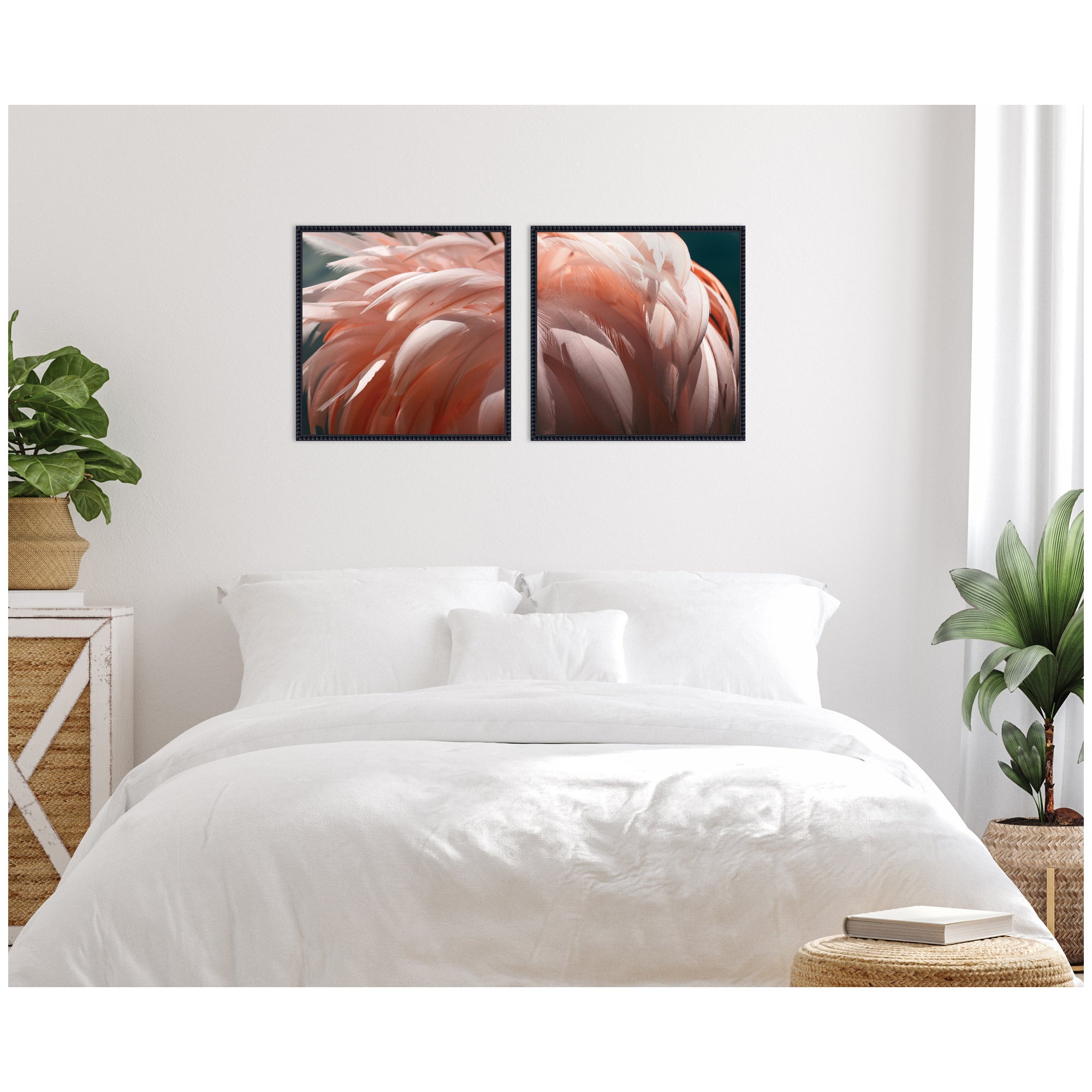 Flamingo 2 Piece Framed Canvas Wall Art Set by Alicia Bock