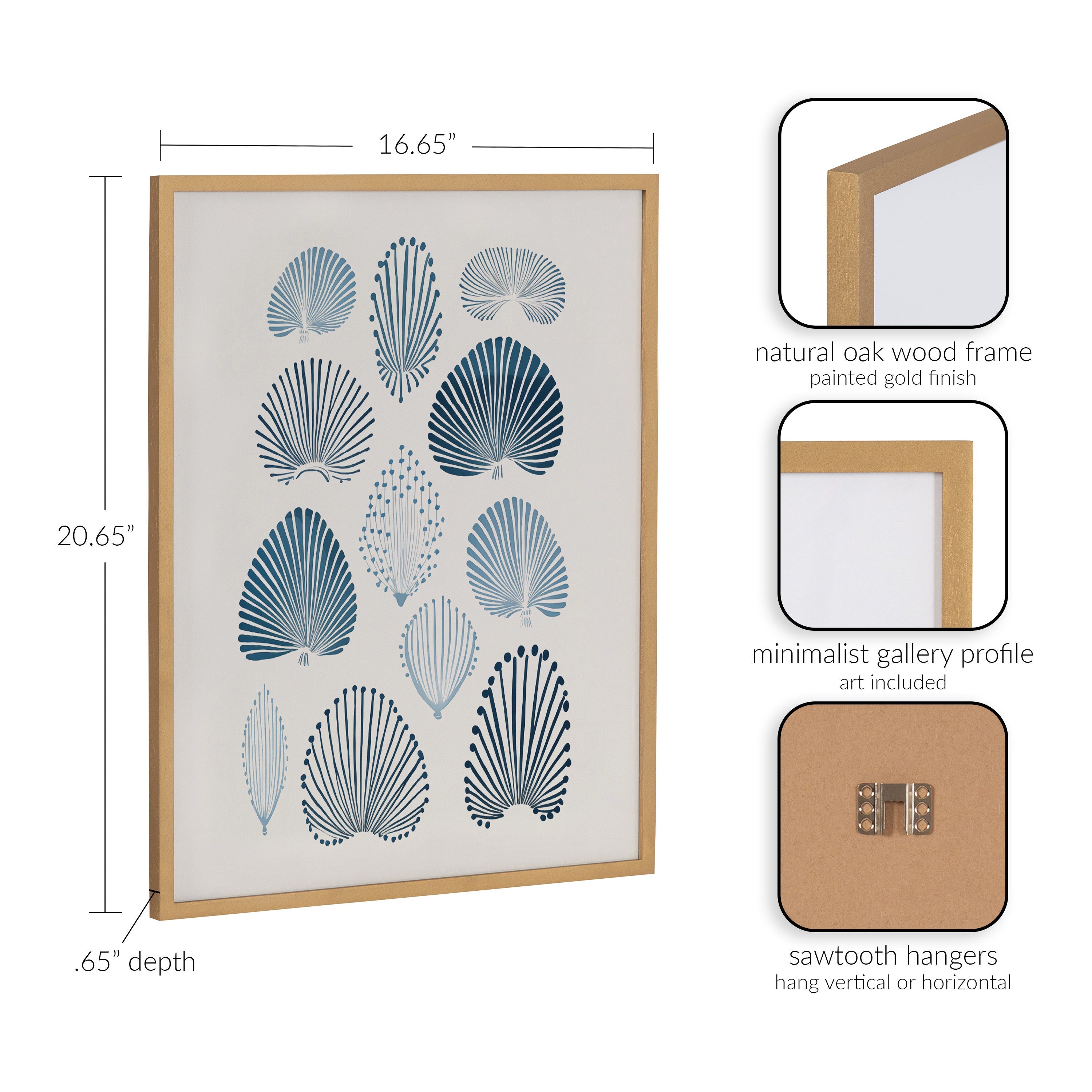 Gallery Abstract Coastal Blue Coral Print by The Creative Bunch Studio
