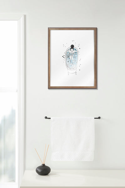 Blake Girl in a Bath Framed Printed Glass by Viola Kreczmer by kateandlaurel - product image 10 for Resin Society