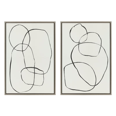 Sylvie Going in Circles Framed Textured Canvas Set by kateandlaurel - product image 13 for Resin Society