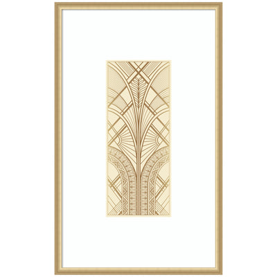 Retro Art Deco Glam Abstract framed wall art print with Florence Gold frame