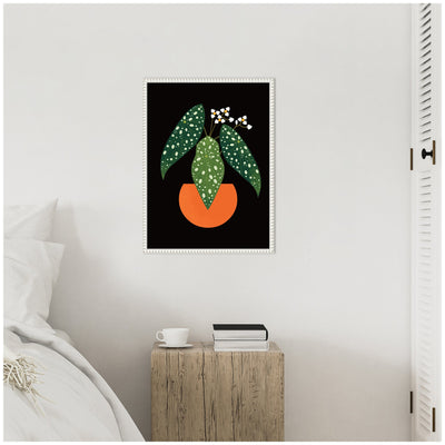 Sylvie Polka Dot Begonia Framed Canvas by Amber Leaders